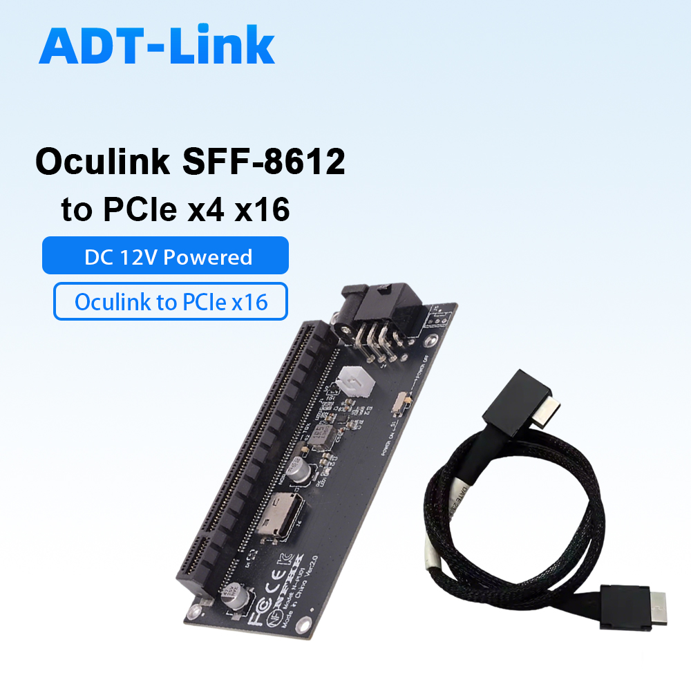 Pcie 4.0 X16 Riser Cable 90 Degree - Placa Adaptadora Oculink SFF-8612 para PCIe