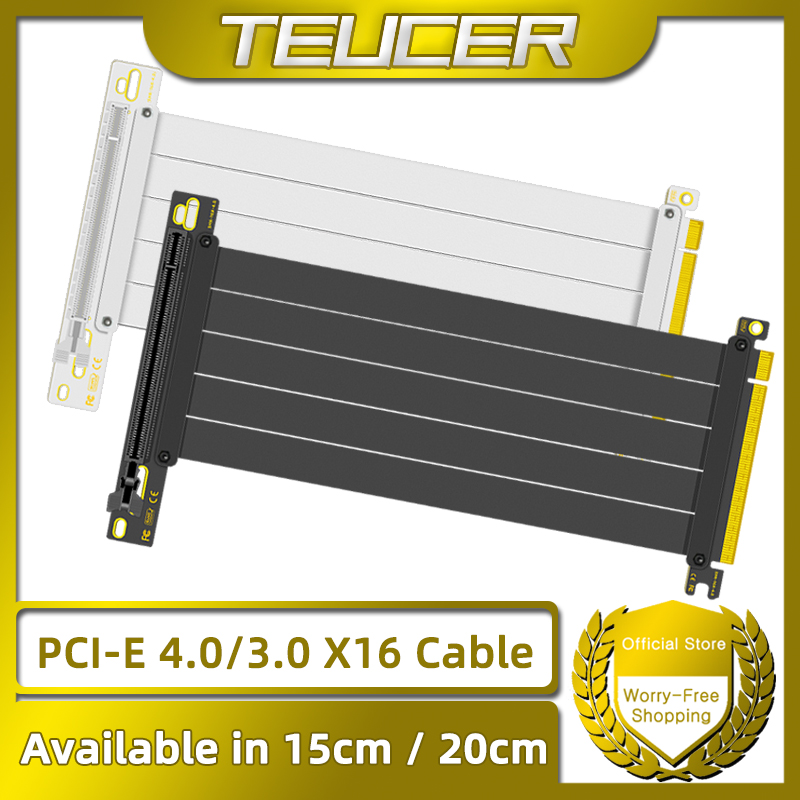 Pcie 4.0 X16 Riser Cable 90 Degree - TEUCER PCI-E 4.0 X16 Riser Cable