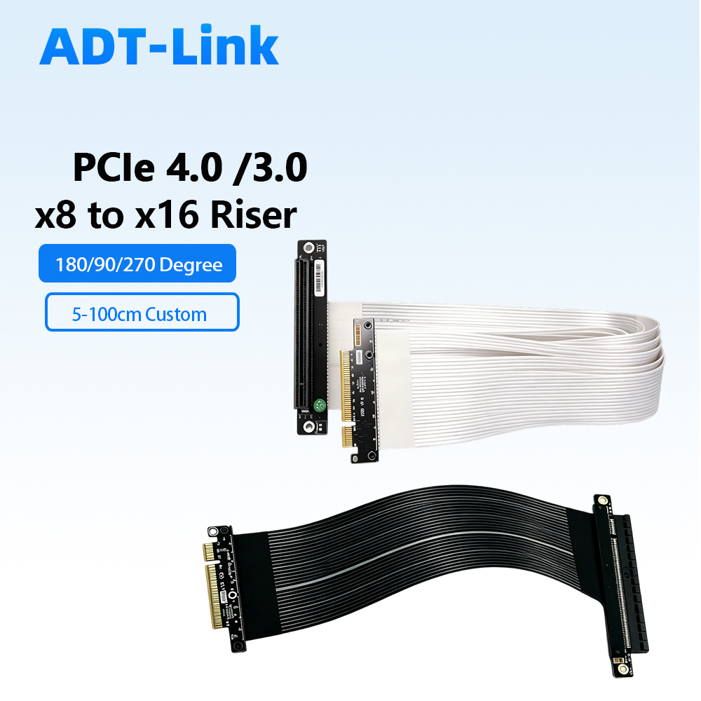 Pcie 4.0 X16 Riser Cable 90 Degree - Cabo Riser ADT-Link PCIe 4.0 /