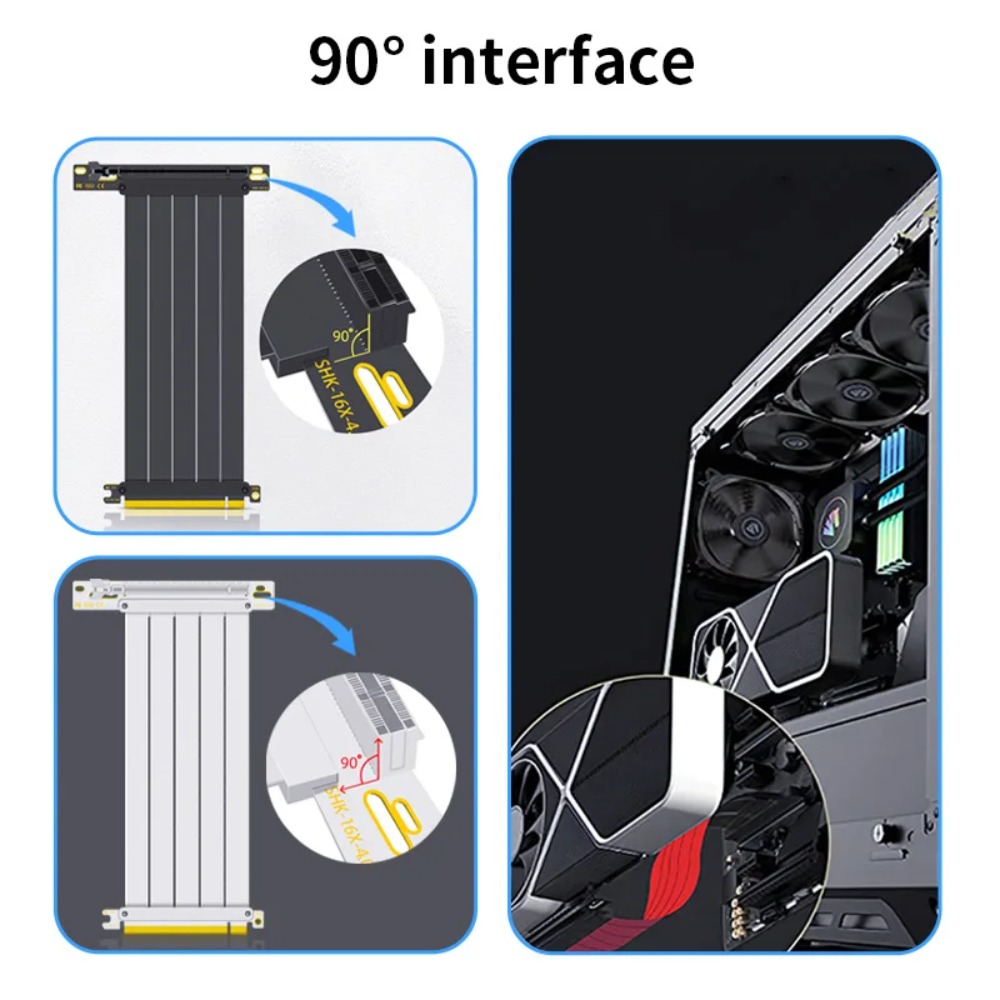 Cabo Riser PCI-E 4.0/3.0 X16 p - Pcie 4.0 X16 Riser Cable 90 Degree avaliação e preço