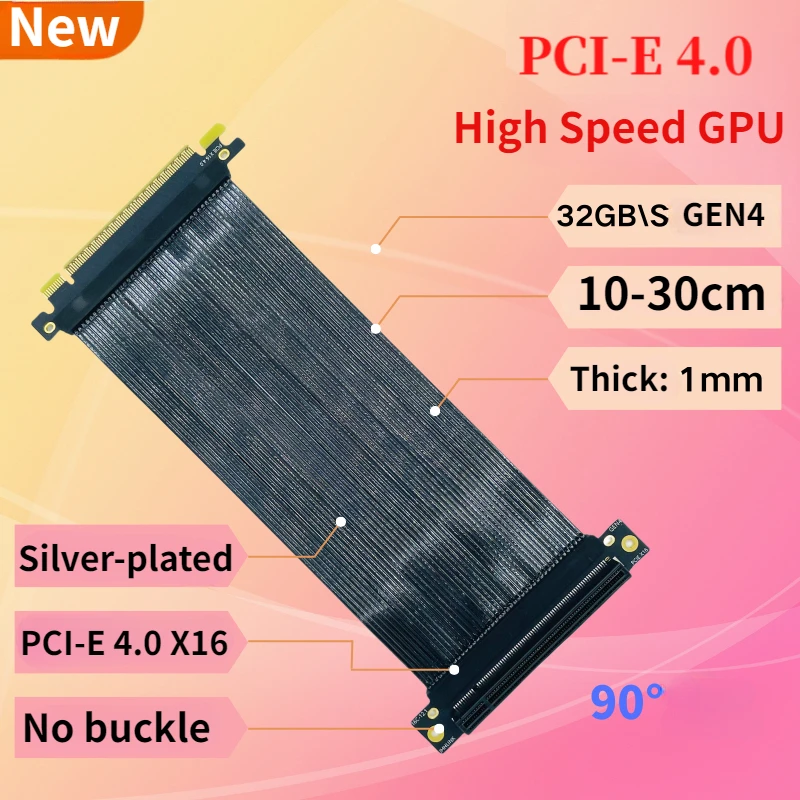 Cabo extensor blindado para pl - Pcie 4.0 X16 Riser Cable 90 Degree avaliação e preço