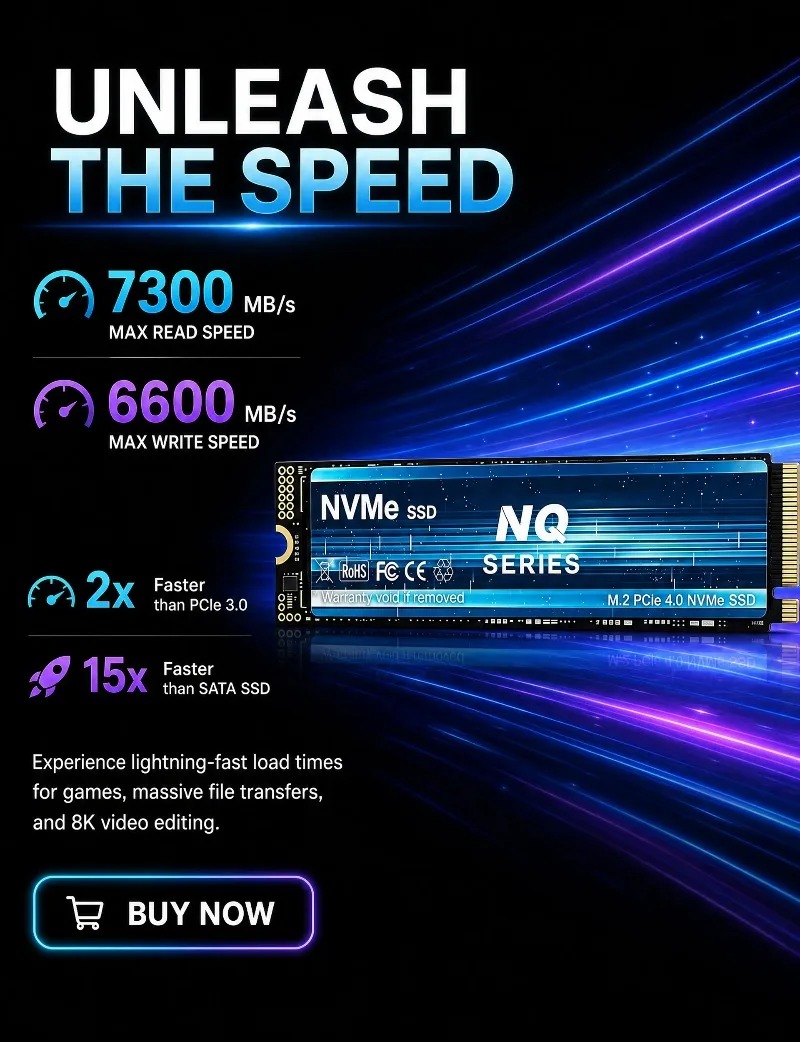 SSD NQ 2TB 4TB M.2 NVMe, Unida - M.2 Nvme 4Tb Pcie 4.0 Ssd avaliação e preço