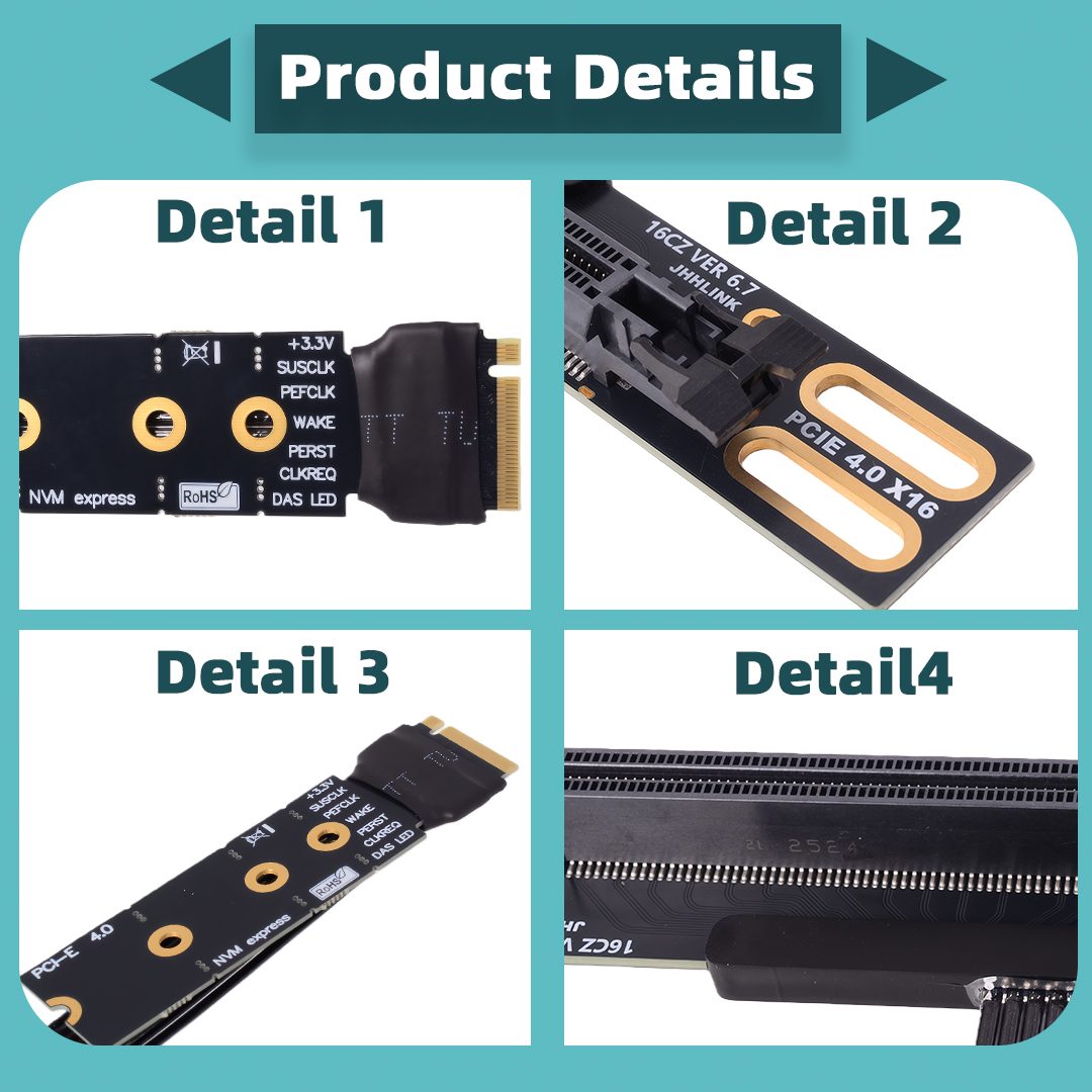 M.2 nvme para pcie x16 90 grau - Pcie 4.0 X16 Riser Cable 90 Degree avaliação e preço