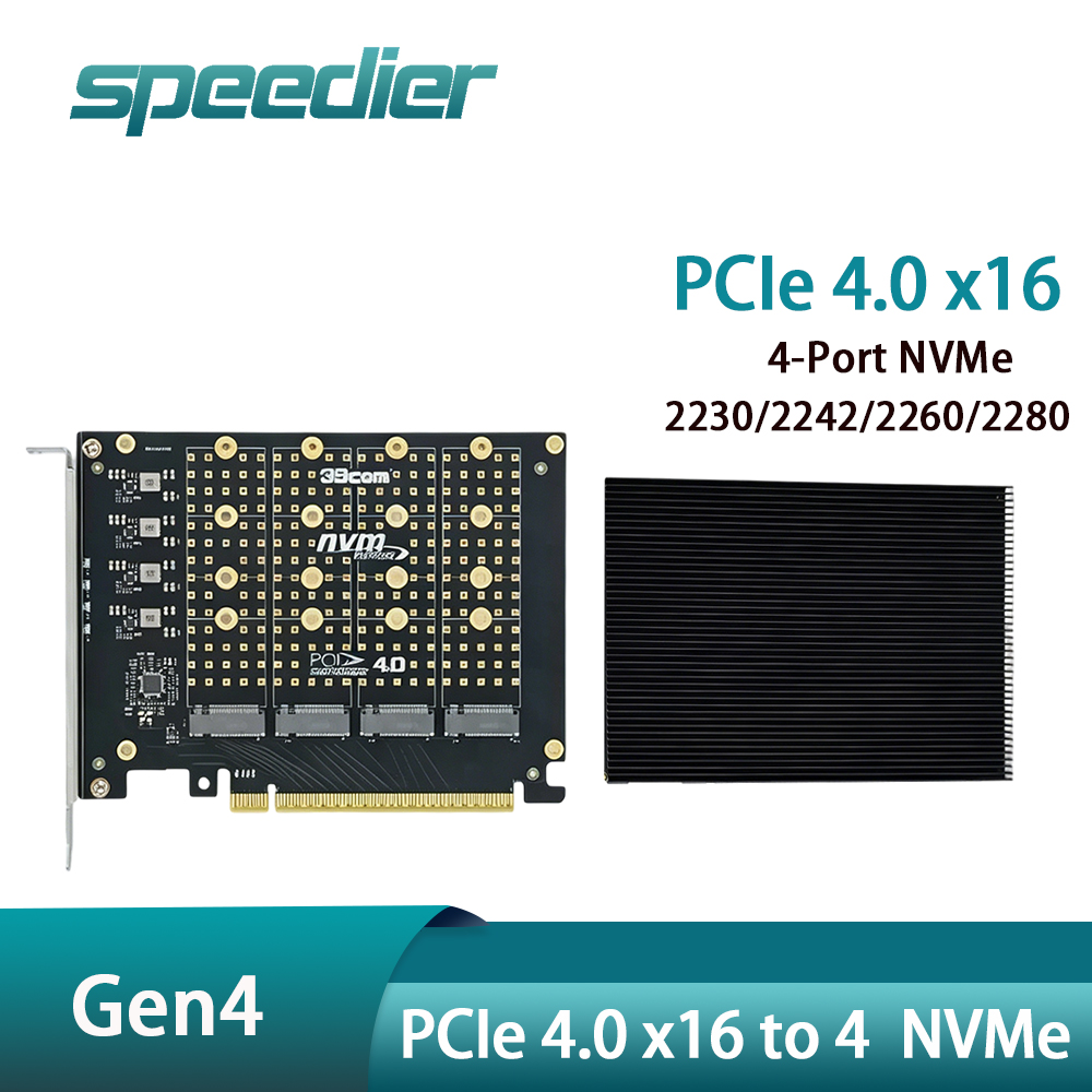 Placa Adaptadora PCIe 4.0 X16  - Quad M.2 Nvme Pcie Bifurcation Card avaliação e preço